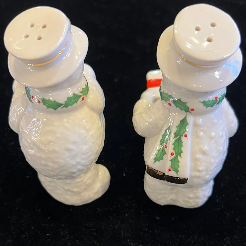 Lenox Happy Holly Days Snowmen Salt & Pepper Shakers